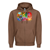 Chestnut Au-some mom Autism Zipper Hoodie - FaDigitalArtStudio