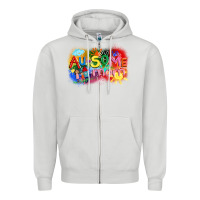 Dove Grey Au-some mom Autism Zipper Hoodie - FaDigitalArtStudio