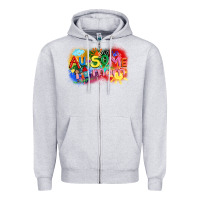 Heather Grey Au-some mom Autism Zipper Hoodie - FaDigitalArtStudio