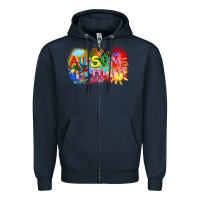 Navy Au-some mom Autism Zipper Hoodie - FaDigitalArtStudio