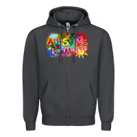 Smoke Au-some mom Autism Zipper Hoodie - FaDigitalArtStudio