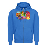 True Royal Au-some mom Autism Zipper Hoodie - FaDigitalArtStudio
