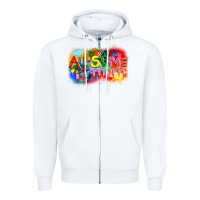 White Au-some mom Autism Zipper Hoodie - FaDigitalArtStudio