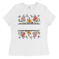 White wildflower your text here Ladies Tee - MaliasSmallBusiness