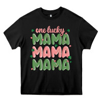 Black one lucky mama Heavy Core Tee - MaliasSmallBusiness