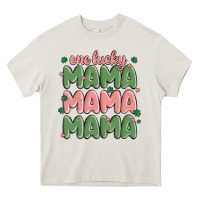 Cream one lucky mama Heavy Core Tee - MaliasSmallBusiness
