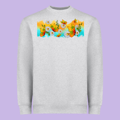 Butterflies Summer Heavyweight Sweatshirt Designed By Tumblerdesignbyshophia