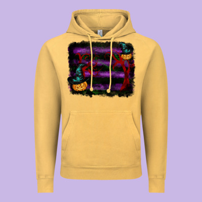 Halloween Witch Hat Backround Vintage Hoodie Designed By Ranaportraitstore