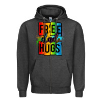 Charcoal Heather free dad hugs Zipper Hoodie - OliviaCreatesArt
