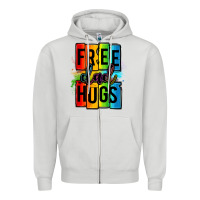 Dove Grey free dad hugs Zipper Hoodie - OliviaCreatesArt