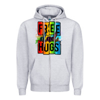 Heather Grey free dad hugs Zipper Hoodie - OliviaCreatesArt