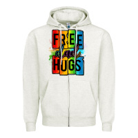 Oatmeal Heather free dad hugs Zipper Hoodie - OliviaCreatesArt