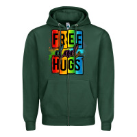 Sports Green free dad hugs Zipper Hoodie - OliviaCreatesArt