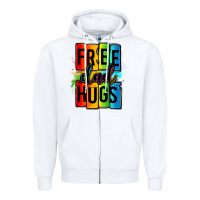 White free dad hugs Zipper Hoodie - OliviaCreatesArt