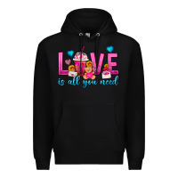 Black Love Is All You Need Valentines Day Frappe Coffee Premium Hoodie - FaDigitalArtStudio