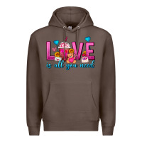Coffee Love Is All You Need Valentines Day Frappe Coffee Premium Hoodie - FaDigitalArtStudio