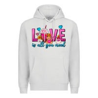 Dove Grey Love Is All You Need Valentines Day Frappe Coffee Premium Hoodie - FaDigitalArtStudio