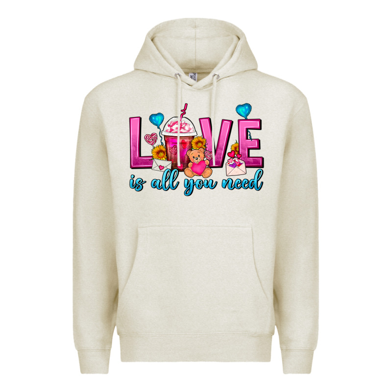 Love Is All You Need Valentines Day Frappe Coffee Premium Hoodie by FaDigitalArtStudio | Teevron