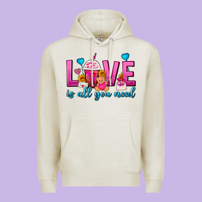 Love Is All You Need Valentines Day Frappe Coffee Premium Hoodie Designed By Fadigitalartstudio