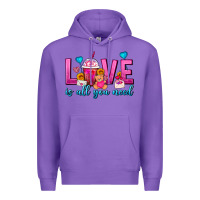 Purple Love Is All You Need Valentines Day Frappe Coffee Premium Hoodie - FaDigitalArtStudio