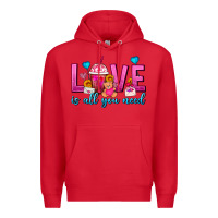 Red Love Is All You Need Valentines Day Frappe Coffee Premium Hoodie - FaDigitalArtStudio