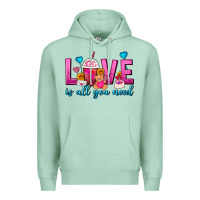 Seafoam Love Is All You Need Valentines Day Frappe Coffee Premium Hoodie - FaDigitalArtStudio