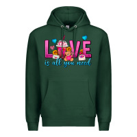 Sports Green Love Is All You Need Valentines Day Frappe Coffee Premium Hoodie - FaDigitalArtStudio