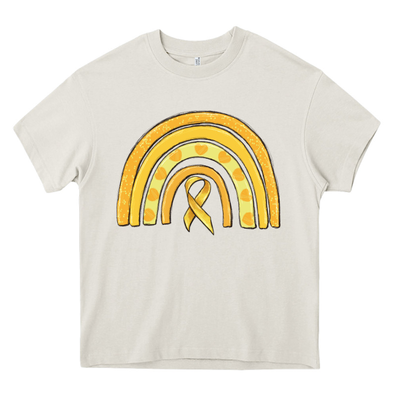 Childhood Cancer Awareness Rainbow Heavy Core Tee by MaliasSmallBusiness | Teevron