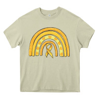Mossy childhood cancer awareness rainbow Heavy Core Tee - MaliasSmallBusiness