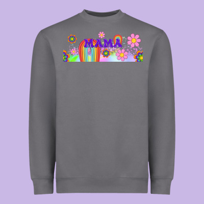 Boho Retro Floral Mama Heavyweight Sweatshirt Designed By Tumblerdesignbyshophia