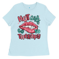 Baby Blue hot girls go to therapy Ladies Tee - MaliasSmallBusiness