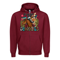Burgundy long live cowgirls Zipper Hoodie - OliviaCreatesArt