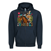 Navy long live cowgirls Zipper Hoodie - OliviaCreatesArt