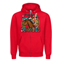 Red long live cowgirls Zipper Hoodie - OliviaCreatesArt