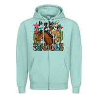Seafoam long live cowgirls Zipper Hoodie - OliviaCreatesArt