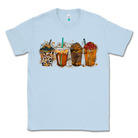 Dusty Blue leopard and cowhide drink Classic Tee - RacoonDesign