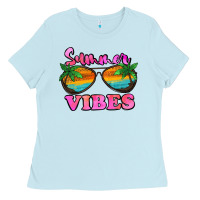 Baby Blue Summer Vibes Ladies Tee - Jasminsmagicworld