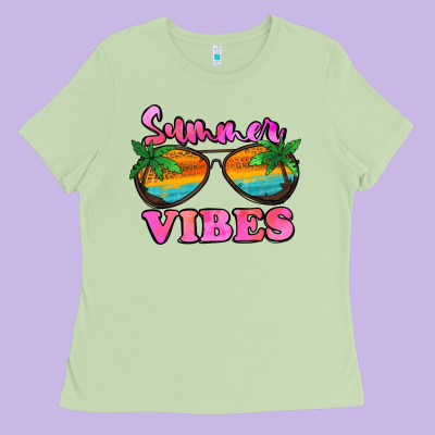 Summer Vibes Ladies Tee Designed By Jasminsmagicworld