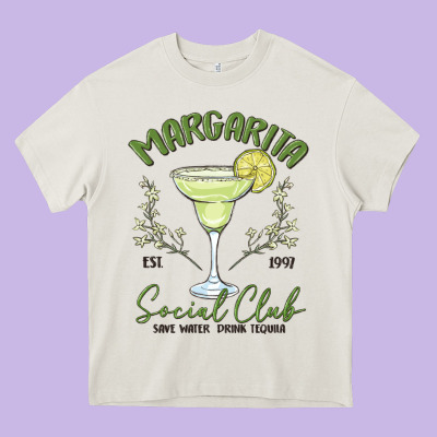 Margarita Social Club Heavy Core Tee Designed By Maliassmallbusiness