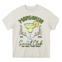 Cream margarita social club Heavy Core Tee - MaliasSmallBusiness