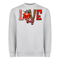 Heather Grey Love bug Heavyweight Sweatshirt - HowdyJamesFarm