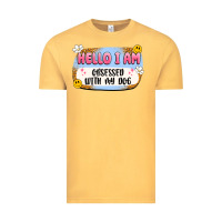 Vintage Mustard hello i am obsessed with my dog Vintage Tee - Artiststas