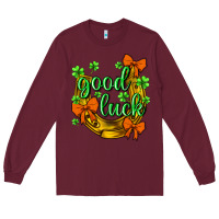 Burgundy st.patricks good luck Long Sleeve Tee - NancyCooperArtShop