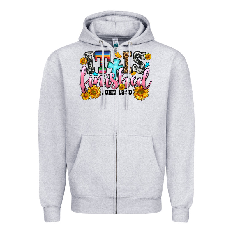 It Is Finished John 19 30 Zipper Hoodie by OliviaCreatesArt | Teevron