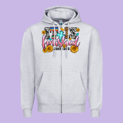 It Is Finished John 19 30 Zipper Hoodie Designed By Oliviacreatesart