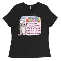Black just realized im a raccoon Ladies Tee - MaliasSmallBusiness