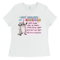 White just realized im a raccoon Ladies Tee - MaliasSmallBusiness