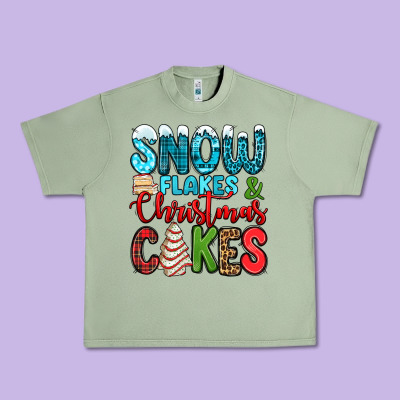 Snow Flakes And Christmas Cakes Urban Heavy Tee Designed By Jasminsmagicworld