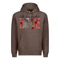 Coffee Skeleton all you need is love Premium Hoodie - FaDigitalArtStudio