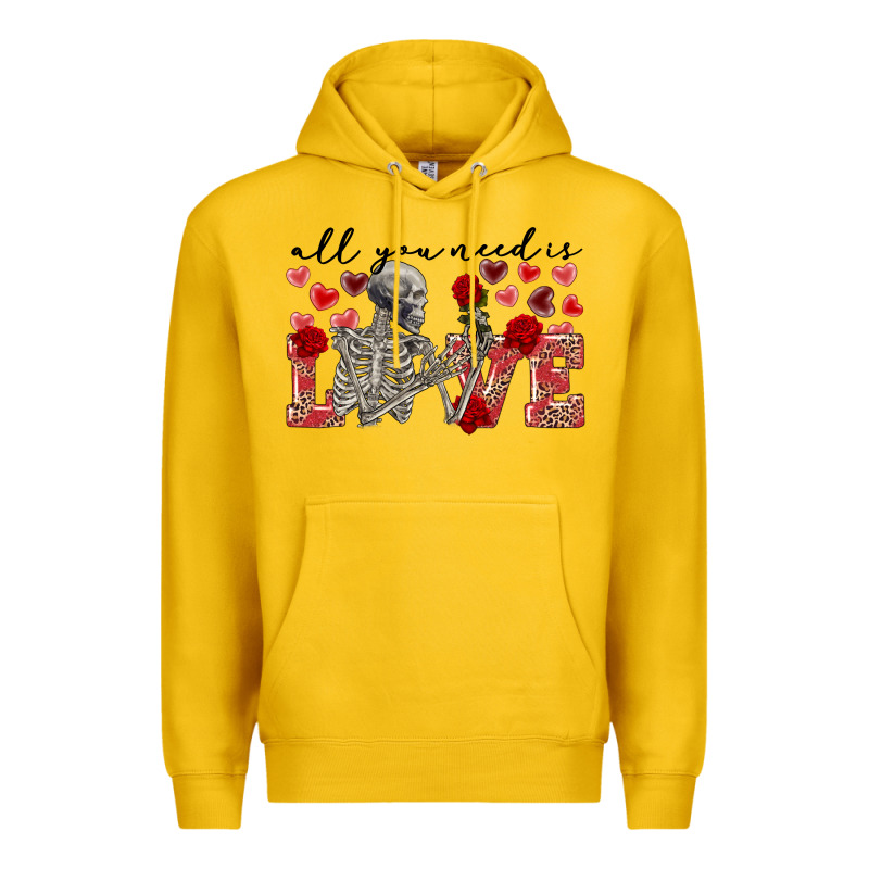 Skeleton All You Need Is Love Premium Hoodie by FaDigitalArtStudio | Teevron